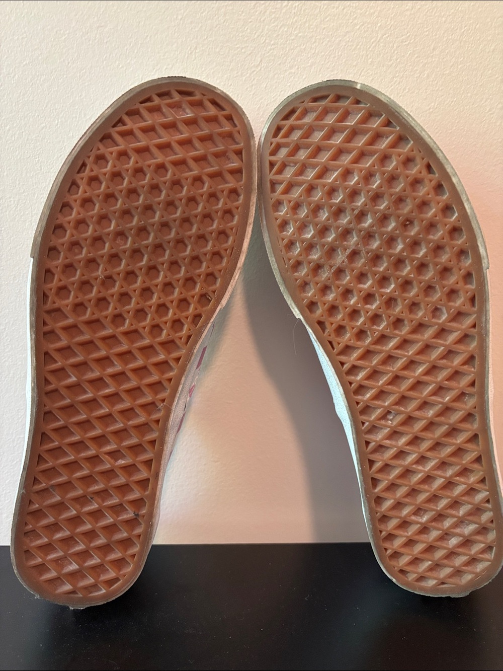 Vans Pink and White Checkerboard Low Top Sneakers - Picture 2 of 3